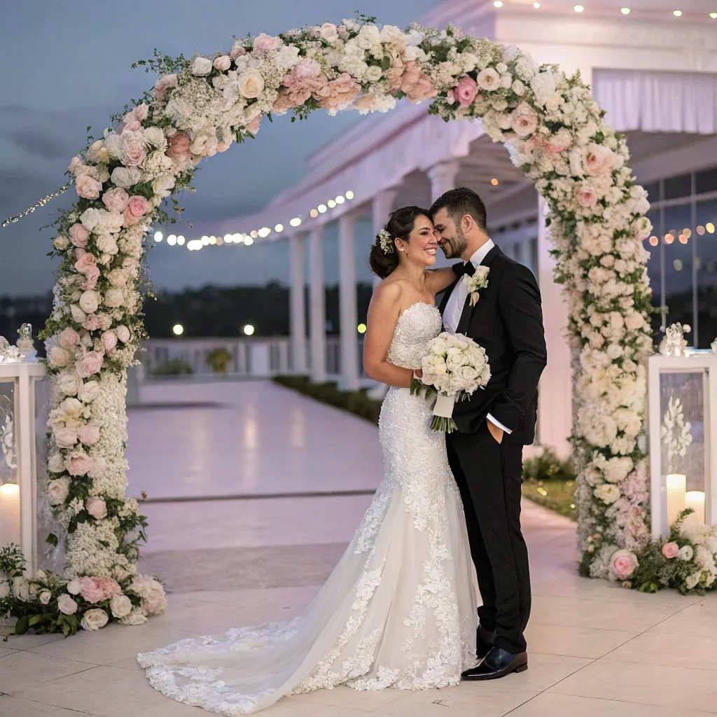 Happy couple at wedding