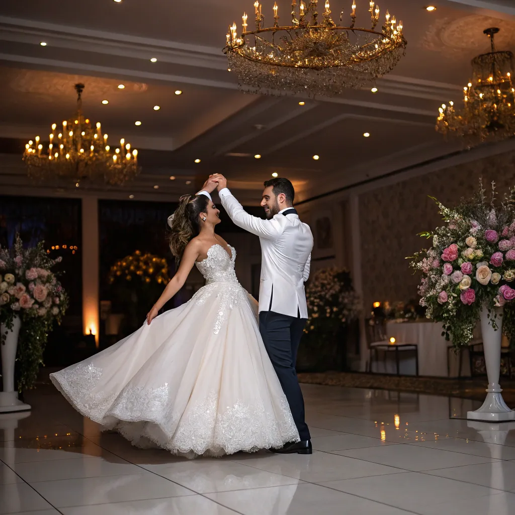 Couple dancing at the wedding