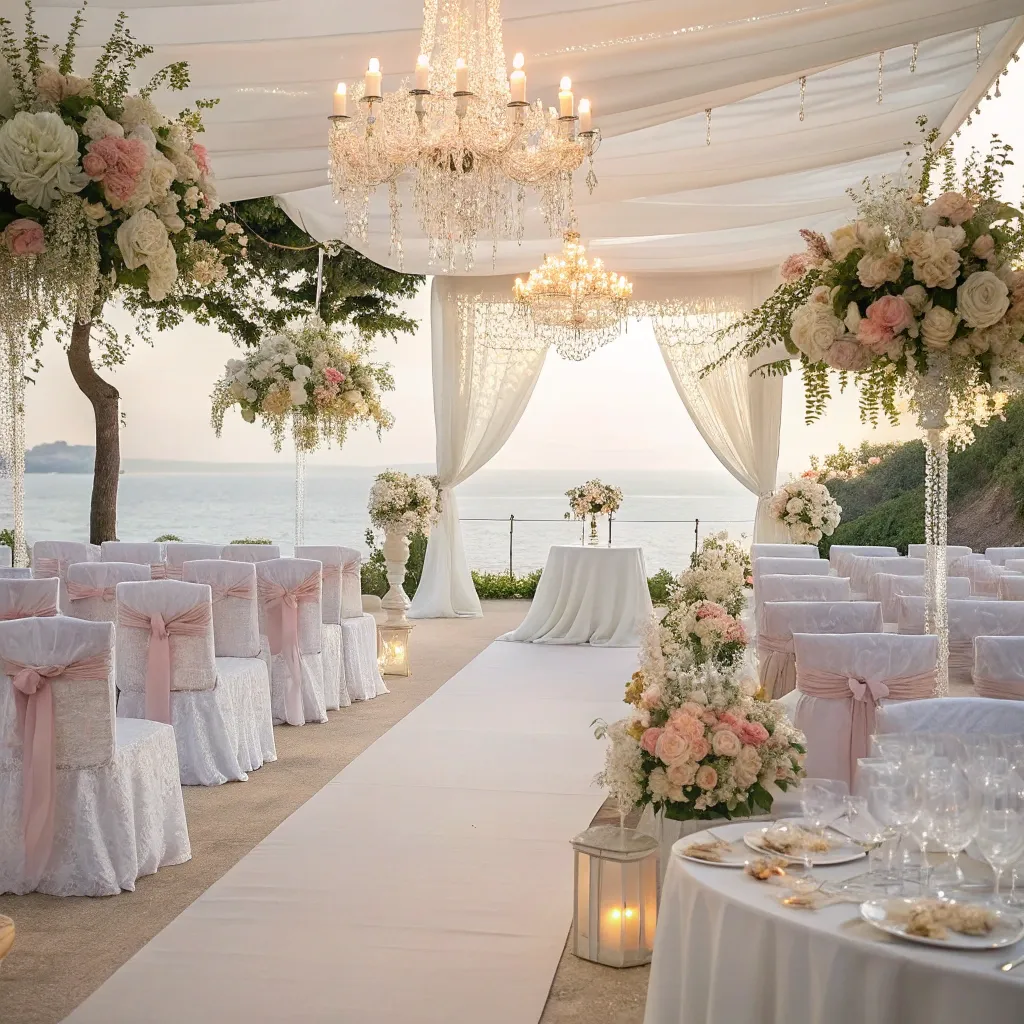 Elegant wedding setup